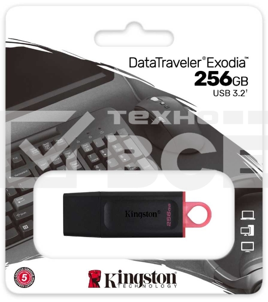 Флеш диск KINGSTON 256GB USB3.2 Gen1 DataTraveler Exodia (Black + Pink)