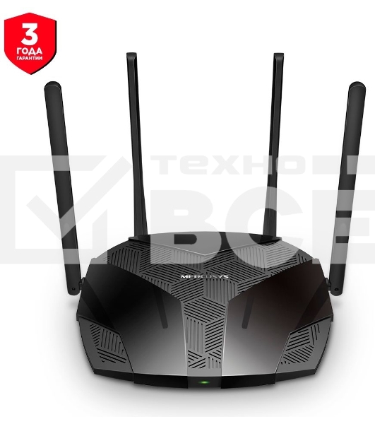 Роутер Mercusys MR70X AX1800 Dual-Band WiFi 6 Router, 574 Mbps at 2.4 GHz + 1201 Mbps at 5 GHz,4× Fixed External Antennas, 3× Gigabit LAN Ports, 1× Gigabit WAN Port, 1024-QAM, OFDMA, Router/Access Point Mode, MU-MIMO, WPA3, TWT, BSS Color