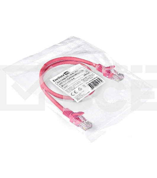 Патч-корд ExeGate EX286378RUS UTP-RJ45-RJ45-5e-0,5M-LSZH-RD, UTP, cat.5e, LSZH, 0.5м, красный