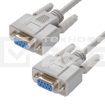 Кабель Greenconnect 1.5m 0-модемный COM линковочный, DB9/DB9 9F/9F, серый, 30 AWG, GCR-51477, фото3