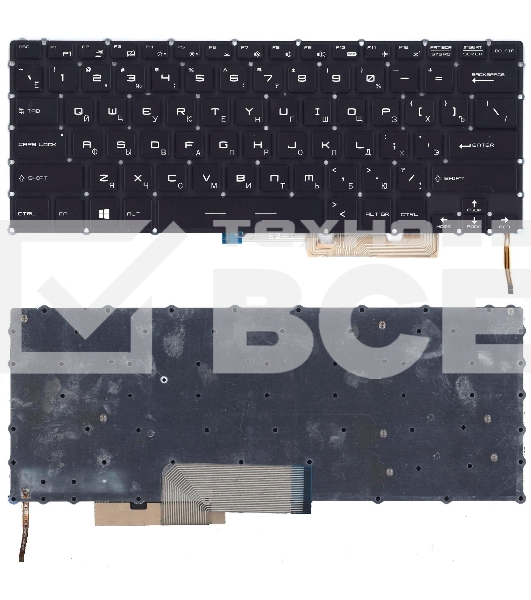 Клавиатура для ноутбука MSI GS32 GS30 GS43 GS40 черная с подсветкой