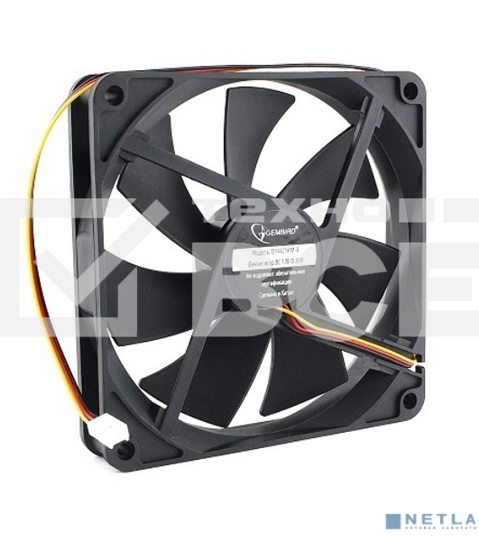 Вентилятор Gembird D14025HM-3 140x140x25, гидродинамический, 3 pin, провод 40 см 80
