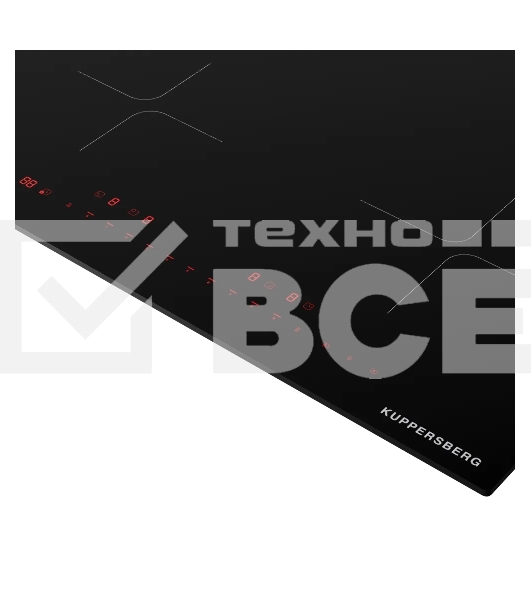 Варочная поверхность Kuppersberg ICI 605, индукционная, inverter, High-Tech, 60 см, пауза, таймер, блокировка панели управления, автоматическое отключение, бустер, 9 уровней мощности, прямые края, индикация остаточного тепла, сенсорное управление/invisibl