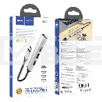 Разветвитель USB3.0/2.0 Hoco HB26, 3xUSB2.0, USB3.0, кабель Type-С 13см, серебристый алюминий, фото 1