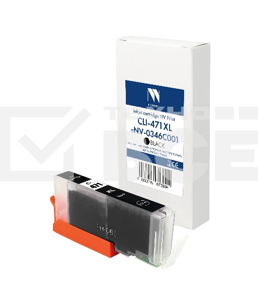 Картридж струйный NVPrint CLI-471XL (NV-0346C001) черный для Canon Pixma MG5740/MG6840/MG7740/TS5040/TS6040/TS8040/TS9040 (12 мл) совместимый