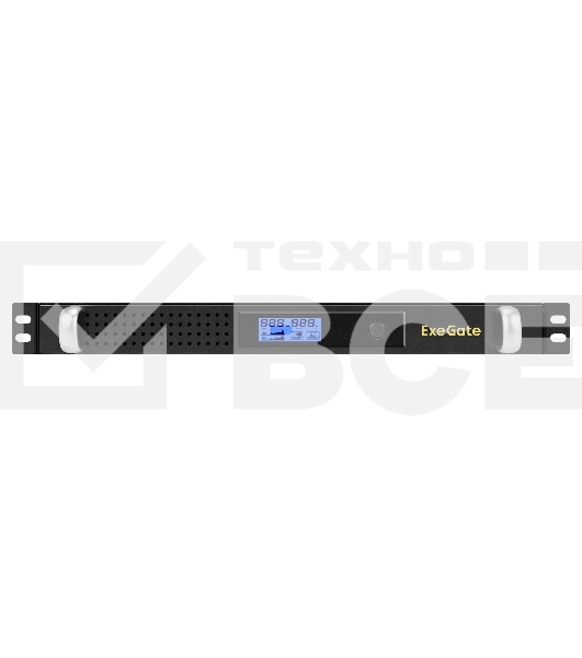Источник бесперебойного питания ExeGate 1U ServerRM UNL-1000.LCD.AVR.6C13.RJ.USB.1U 1000VA/600W, LCD, AVR, 6*C13, RJ, USB, 1U, установка в стойку, черный