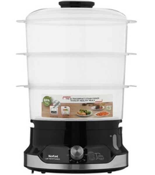 Пароварка Tefal VC204810 черный, 9 л, ярусы - 3, 800 Вт, механическое