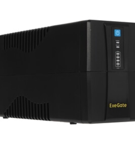 Источник бесперебойного питания ExeGate Power Back BNB-650.LED.AVR.2SH.RJ.USB (650VA/360W, LED, AVR,2*Schuko, RJ45/11, USB, батарея 12V 7.2Ah, Black)