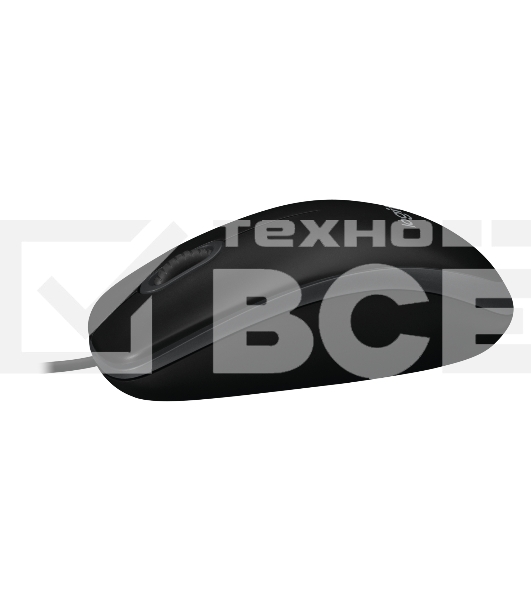 Мышь проводная Logitech B100 черный, 1000 dpi, USB, кнопки - 3