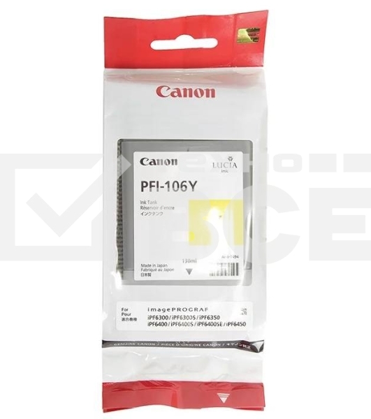 Картридж струйный Canon PFI-106 Y (6624B001) желтый (130 мл) для Canon iPF6300S/6400/6450