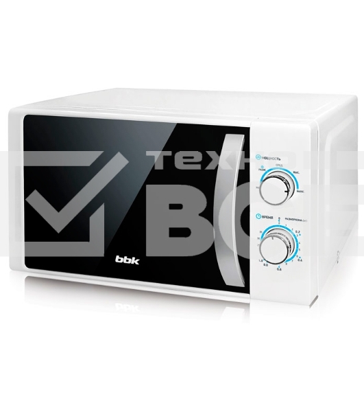 Микроволновая печь BBK 20MWS-711M/WS C белый/серебристый, 20 л, 700 Вт, переключатели - поворотный механизм