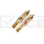 Разъем штекер Proconnect RCA металл пайка ZN черный/красный GOLD, фото2