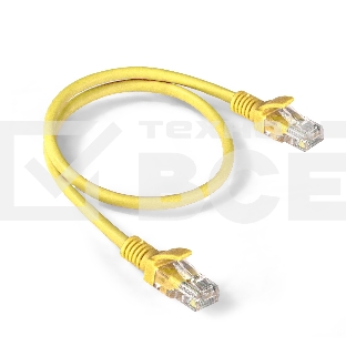 Патч-корд ExeGate EX286376RUS UTP-RJ45-RJ45-5e-0,5M-LSZH-YL, UTP, cat.5e, LSZH, 0.5м, желтый