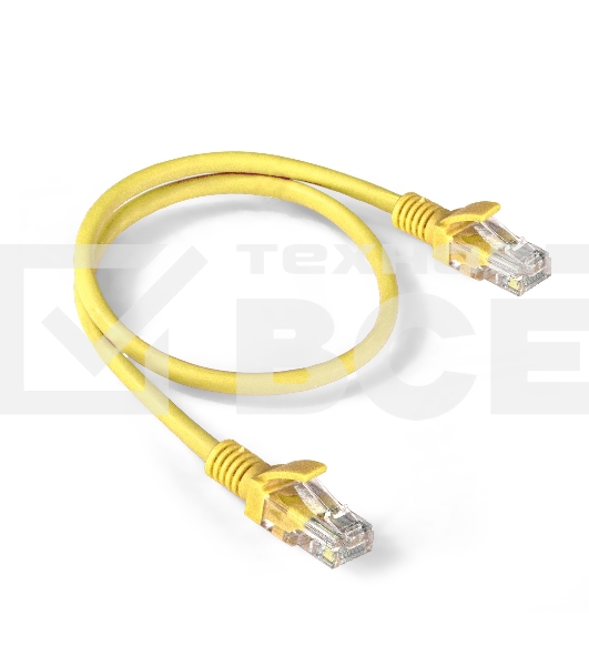 Патч-корд ExeGate EX286376RUS UTP-RJ45-RJ45-5e-0,5M-LSZH-YL, UTP, cat.5e, LSZH, 0.5м, желтый