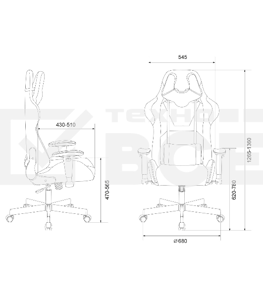 Кресло игровое Бюрократ VIKING KNIGHT LT20 FABRIC черный крестовина металл/пластик