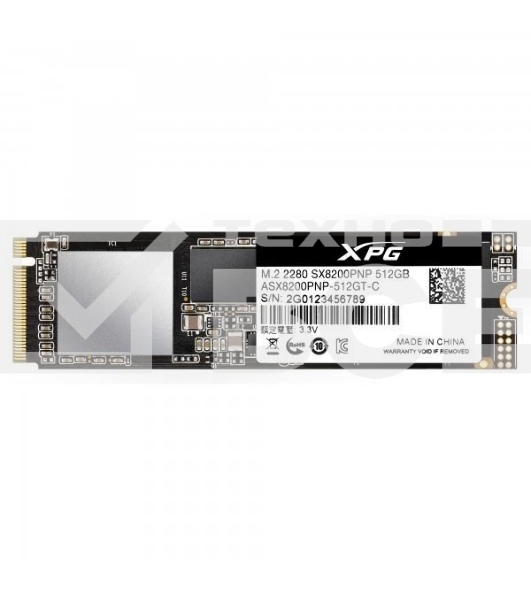 Накопитель SSD ADATA 512GB XPG SX8200 Pro, M.2 2280, PCI-E 3x4, [R/W - 3350/2350 MB/s] 3D-NAND TLC