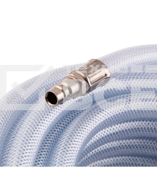 Шланг пневматический Stels ПВХ, 10x16 мм, 18 бар, армированный, прозрач., быстросъем, 3 0м