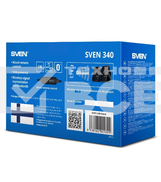 Колоки SVEN АС 340, черный (6 Вт, питание USB, Bluetooth)