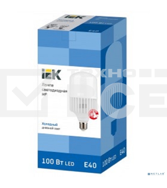 Лампа светодиодная HP 100Вт 230В 6500К E40  LLE-HP-100-230-65-E40 IEK