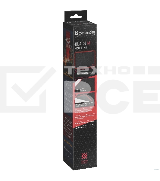 Игровой коврик DefenderBlack M 360x270x3 мм, ткань+резина