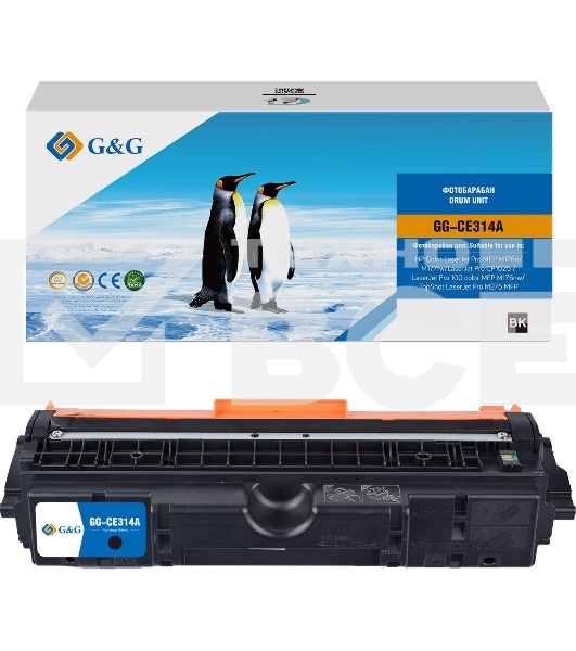 Блок фотобарабана G&G Universal GG-CE314A CE314A цветной цв:14000стр. для CLJ Pro MFP M176n/M177fw/CP1025 /100 color MFP M175nw/TopShot M275 MFP HP