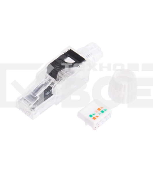 Разъем RJ-45(8P8C) Rexant полевой заделки под витую пару, UTP, CAT 6 (50 µ'/50 микродюймов) серия PRO