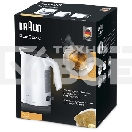 Чайник  Braun  WK3110WH объем 1.7 л мощность 3000 Вт закрытая спираль установка на подставку в любом положении пластиковый корпус, фото2