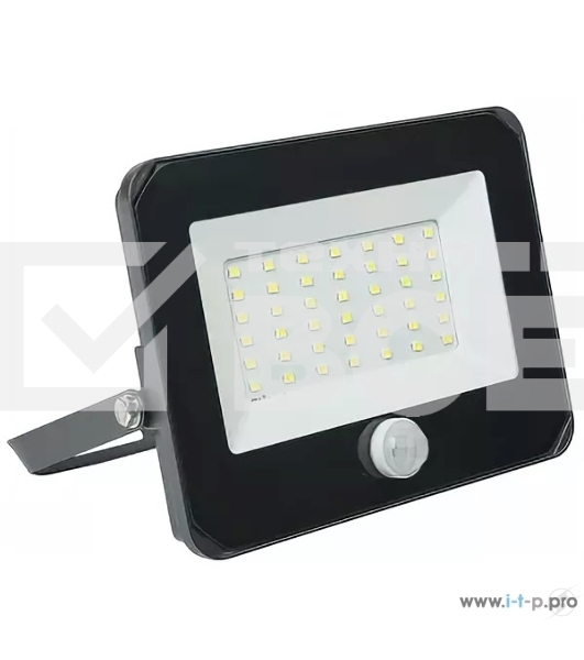 Прожектор Iek LPDO602-30-65-K02 СДО 06-30Д светодиодный черный с датчиком движения IP54 6500K