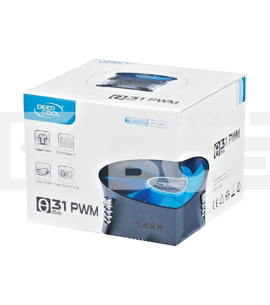 Кулер для процессора DEEPCOOL THETA 31 PWM черный/синий, 92 мм, алюминий/медь, 2400 об/мин, 32.5 дБ, 4 pin, 95 Вт, 60 мм
