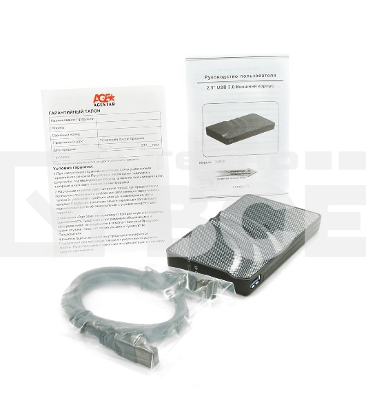 Внешний корпус для HDD AgeStar 3UB2P SATA пластик/алюминий серебристый 2.5'