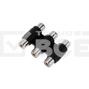 Переходник 3 гнезда RCA - 3 гнезда RCA, тринокль  Rexant