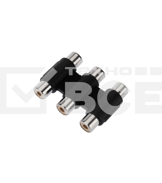 Переходник 3 гнезда RCA - 3 гнезда RCA, тринокль  Rexant