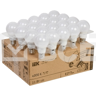 Лампа IEK LED A60 шар 11Вт 230В 4000К E27