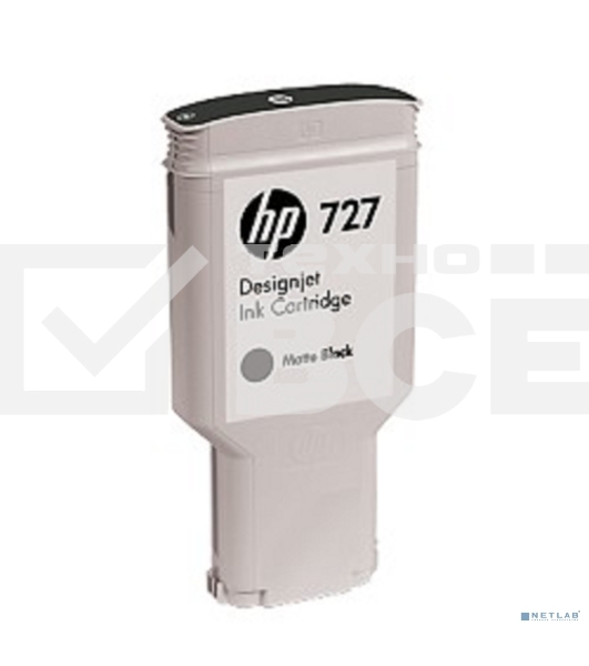 Картридж струйный HP 727 C1Q12A черный матовый, 300мл, для Designjet T920/T1500/T2500