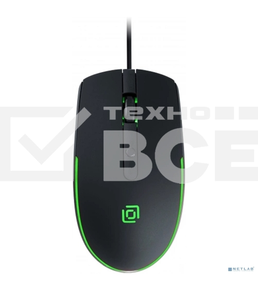 Мышь проводная Oklick 100M черный, 1600 dpi, USB, кнопки - 4
