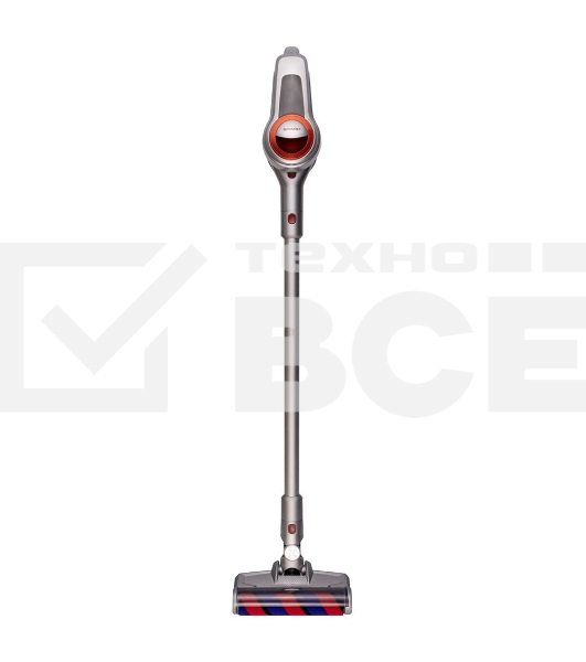 Пылесос вертикальный Sharp ECSB72RS серебристый/красный, питание от аккумулятора, 95 Вт, уборка сухая, пылесборник 1 л, работа от АКБ max 36 мин