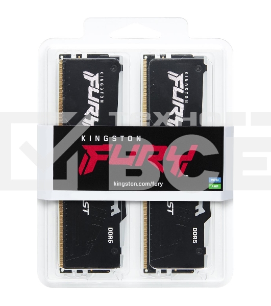 Оперативная память Kingston Fury Beast Expo, DDR5, 16GB (2x8GB), 5200MHz, CL36, DIMM, с радиаторами, RGB, черный