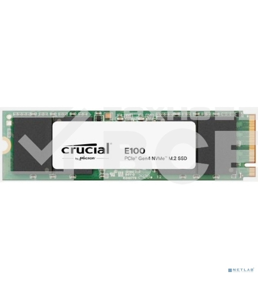 Накопитель SSD Crucial E100, 480Gb, M.2 2280, PCIe 4.0 x4, NVMe, R/W 4700/2500