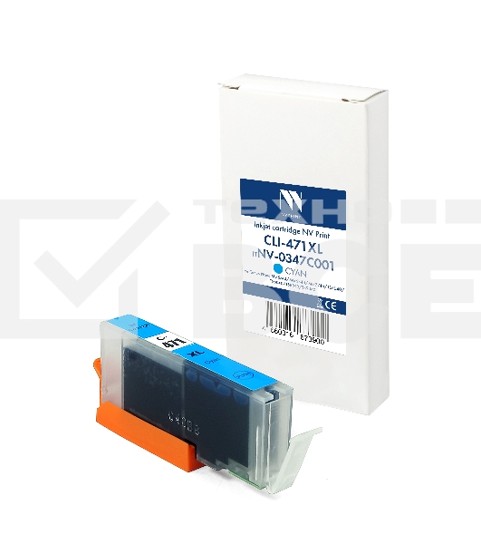 Картридж струйный NVPrint CLI-471XL (NV-0347C001) Cyan для Canon Pixma MG5740/MG6840/MG7740/TS5040/TS6040/TS8040/TS9040 (12 мл) совместимый