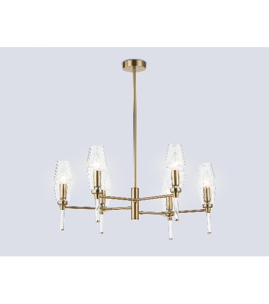 Люстра Ambrella light LH55201/6 BS/CL латунь/прозрачный E14*6 max 40W D660*520