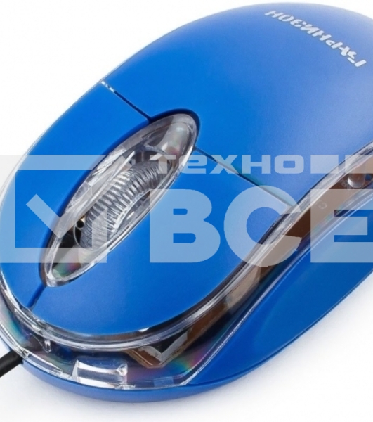 Мышь проводная Гарнизон GM-100B синий, 1000 dpi, USB, кнопки - 3