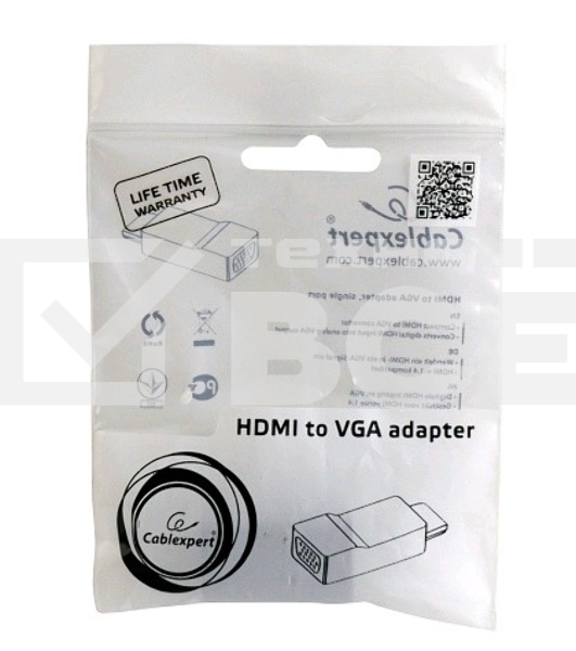 Переходник HDMI-VGA Cablexpert A-HDMI-VGA-02, 19M/15F, Jack3.5 аудиовыход