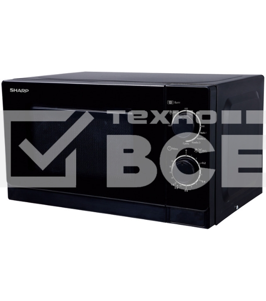 Микроволновая печь Sharp R6000RK черный, 20 л, 800 Вт, переключатели - поворотный механизм
