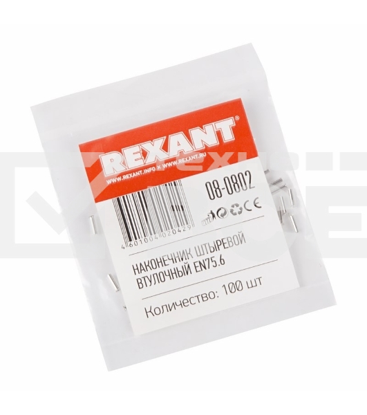 Наконечник штыревой втулочный L-6 мм 0.75 мм² (НШВ 0.75-6/НГ 0.75-6) Rexant