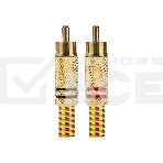 Разъем штекер Proconnect RCA металл пайка ZN черный/красный GOLD, фото3