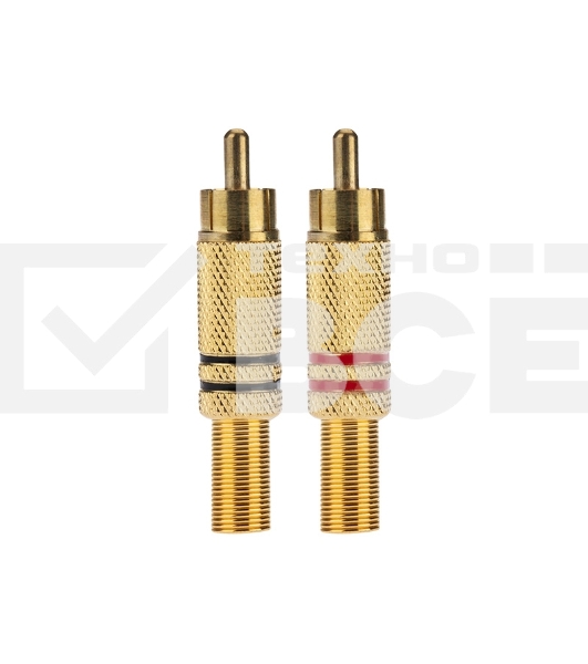 Разъем штекер Proconnect RCA металл пайка ZN черный/красный GOLD