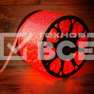 Дюралайт LED, постоянное свечение (2W) - красный Эконом 24 LED/м, бухта 100м