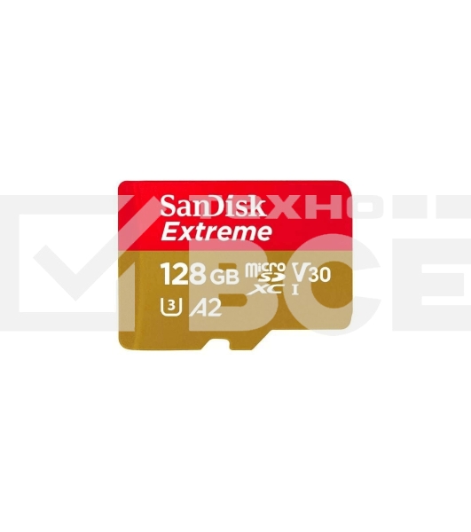 Флеш карта microSD 128GB SanDisk microSDXC Class 10 UHS-I A2 C10 V30 U3 Extreme 190MB/s