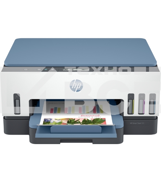 МФУ струйный HP Smart Tank 725 All-in-One (28B51A), A4, цветной, печ. 15 стр/мин. (ч/б) 9 стр/мин. (цвет), 1200x1200 dpi, Bluetooth, USB Type-A, Wi-Fi