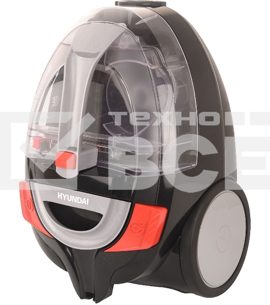 Пылесос Hyundai HYV-C3077 черный, 380/2000 Вт, уборка сухая, пылесборник контейнер 1.5 л